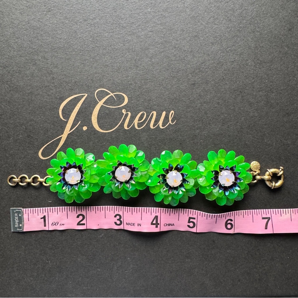 J. Crew Zinnia Crystal Flower Bracelet - Picture 5 of 5
